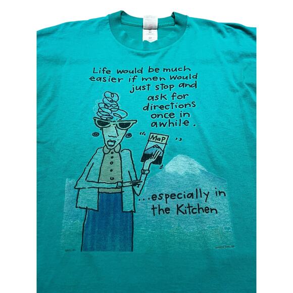 Vintage 1990s "life will be much easier if men would" Graphic TShirt XXL Grandma - Picture 2 of 9
